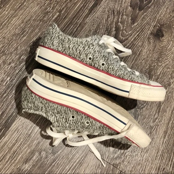 Converse Gray and White Women's Shoes - Picture 6 of 9